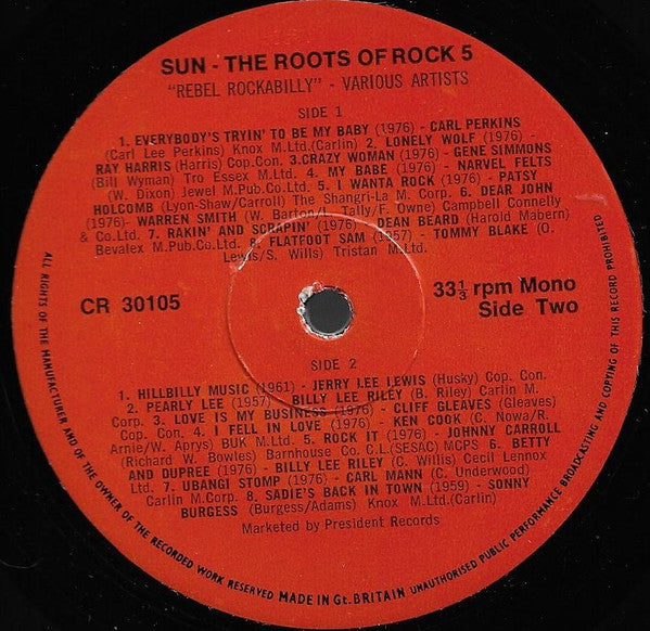 Various Artists - Sun: The Roots Of Rock: Volume 5: Rebel Rockabilly Vinyl LP (Used)