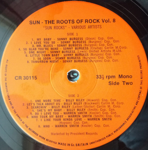 Various Artists - Sun: The Roots Of Rock: Volume 8: Sun Rocks Vinyl LP (Used)