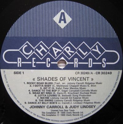 Johnny Carroll & Judy Lindsey - Shades Of Vincent Vinyl LP (Used)