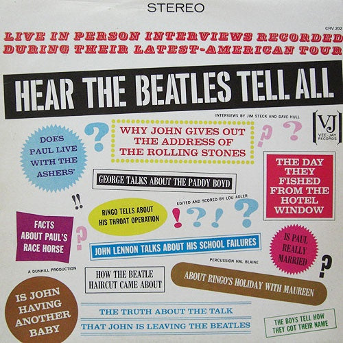 Beatles - Hear The Beatles Tell All Vinyl LP (Used)