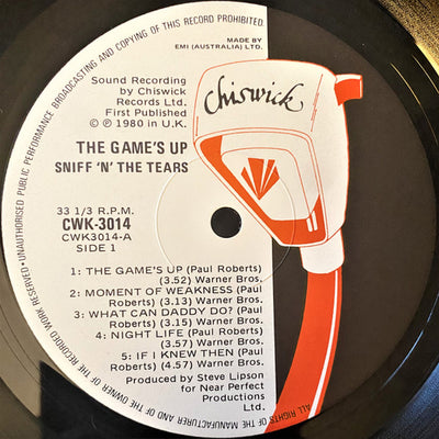 Sniff 'N' The Tears - The Game's Up Vinyl LP (Used)