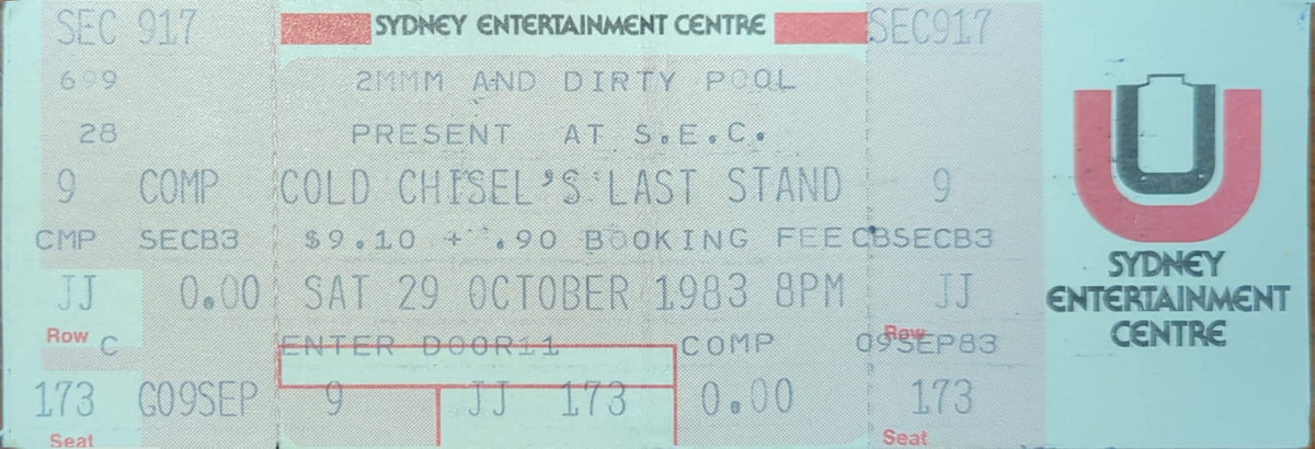 Cold Chisel - 1983 Original Vintage Concert Ticket Seat #173