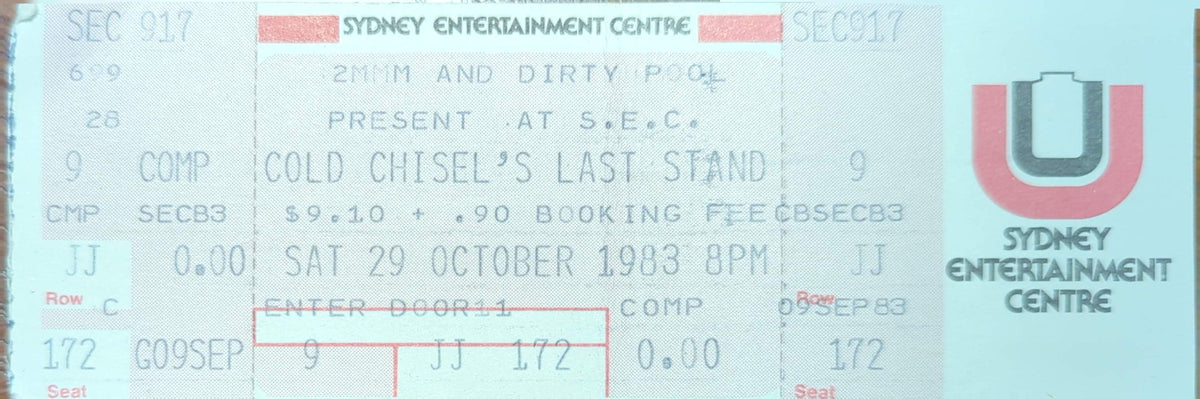 Cold Chisel - 1983 Original Vintage Concert Ticket Seat #172