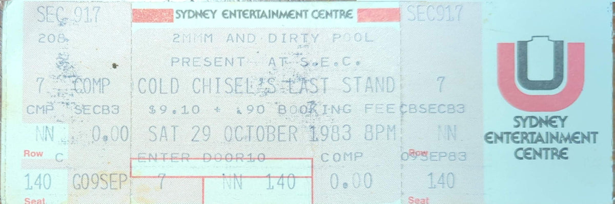 Cold Chisel - 1983 Original Vintage Concert Ticket Seat #140