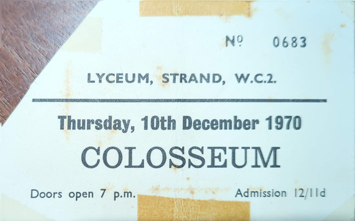 Colosseum - 1970 Original Vintage Concert Ticket Seat #683