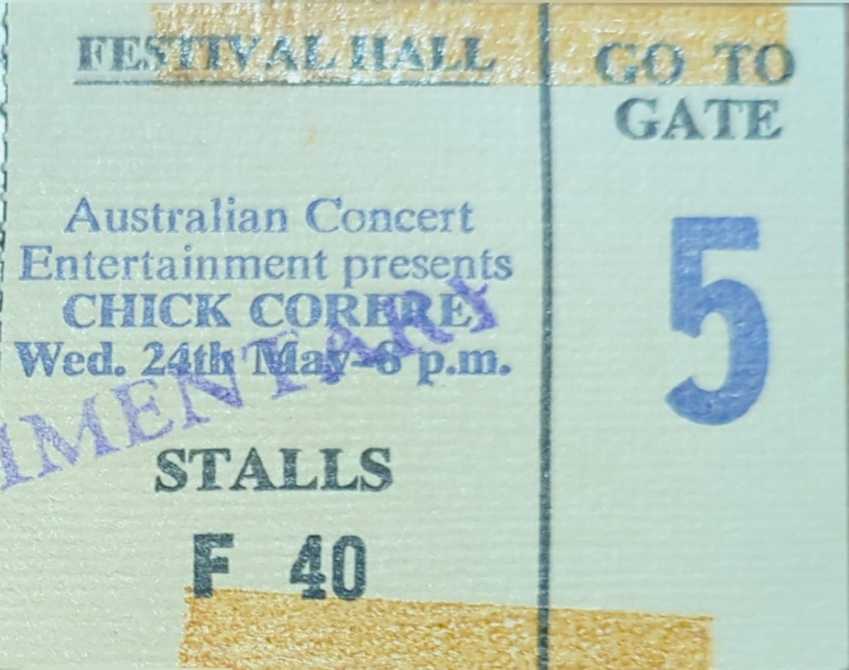 Chick Corea - 1978 Original Vintage Concert Ticket Seat #F40