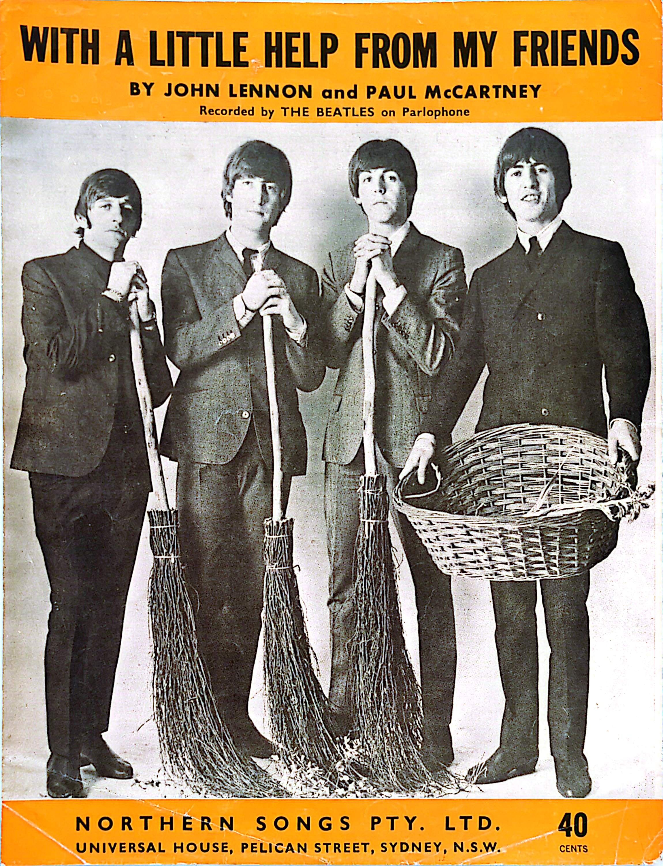 Beatles - With A Little Help From My Friends 1967 Vintage Sheet Music