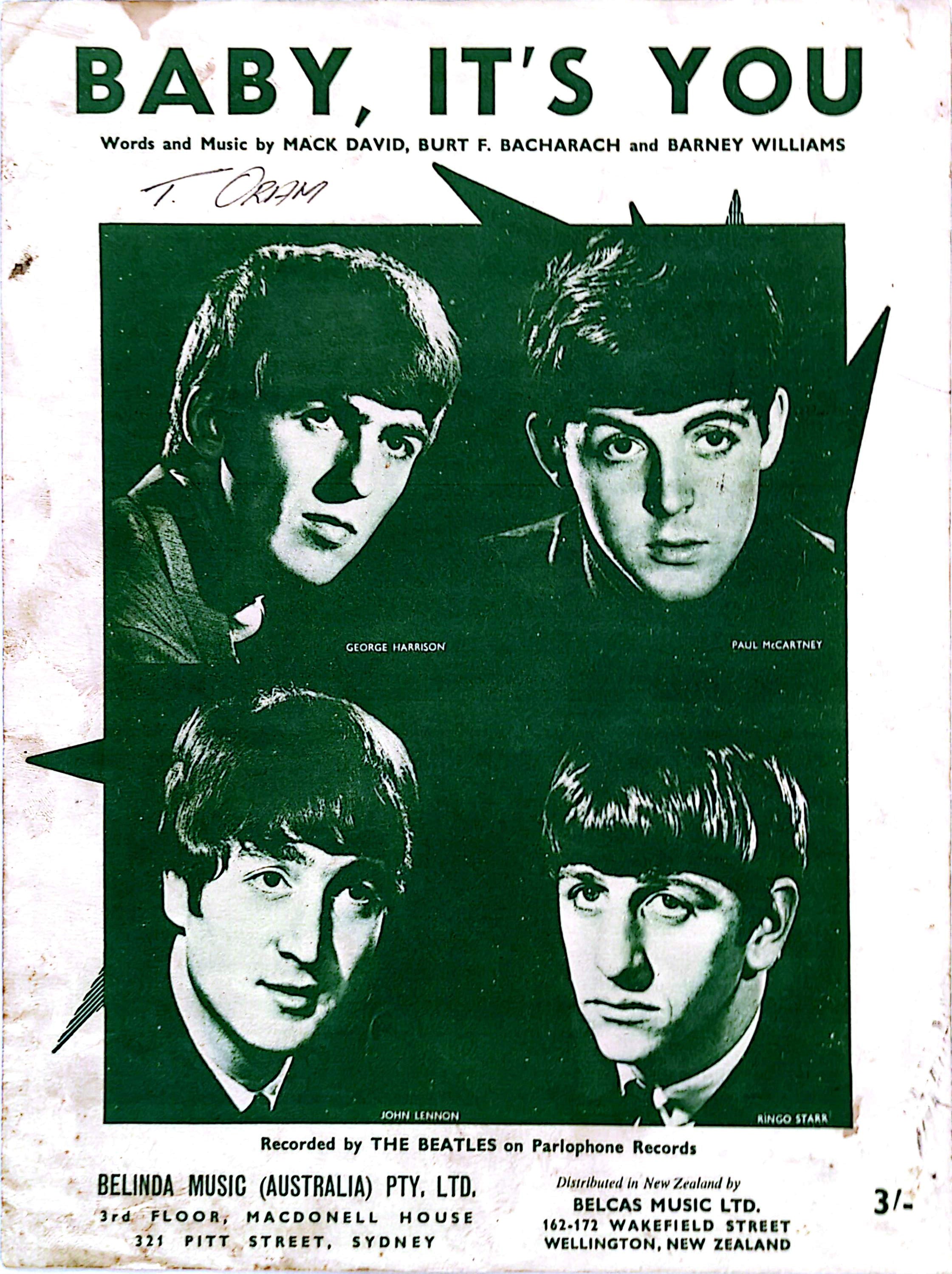 Beatles - Baby It's You 1961 Vintage Sheet Music