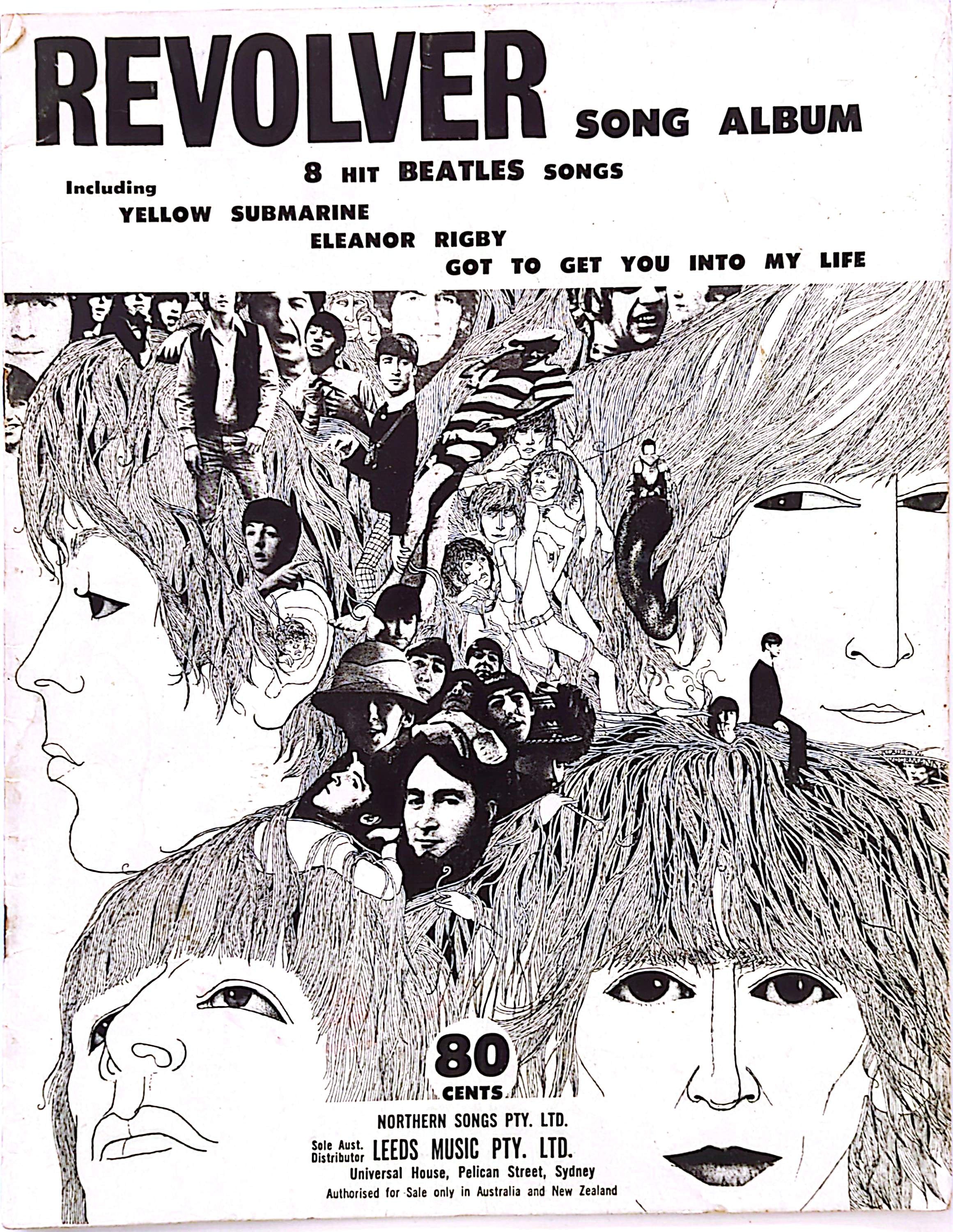 Beatles - Revolver 1966 Tablature Sheet (8 Songs) Music Songbook