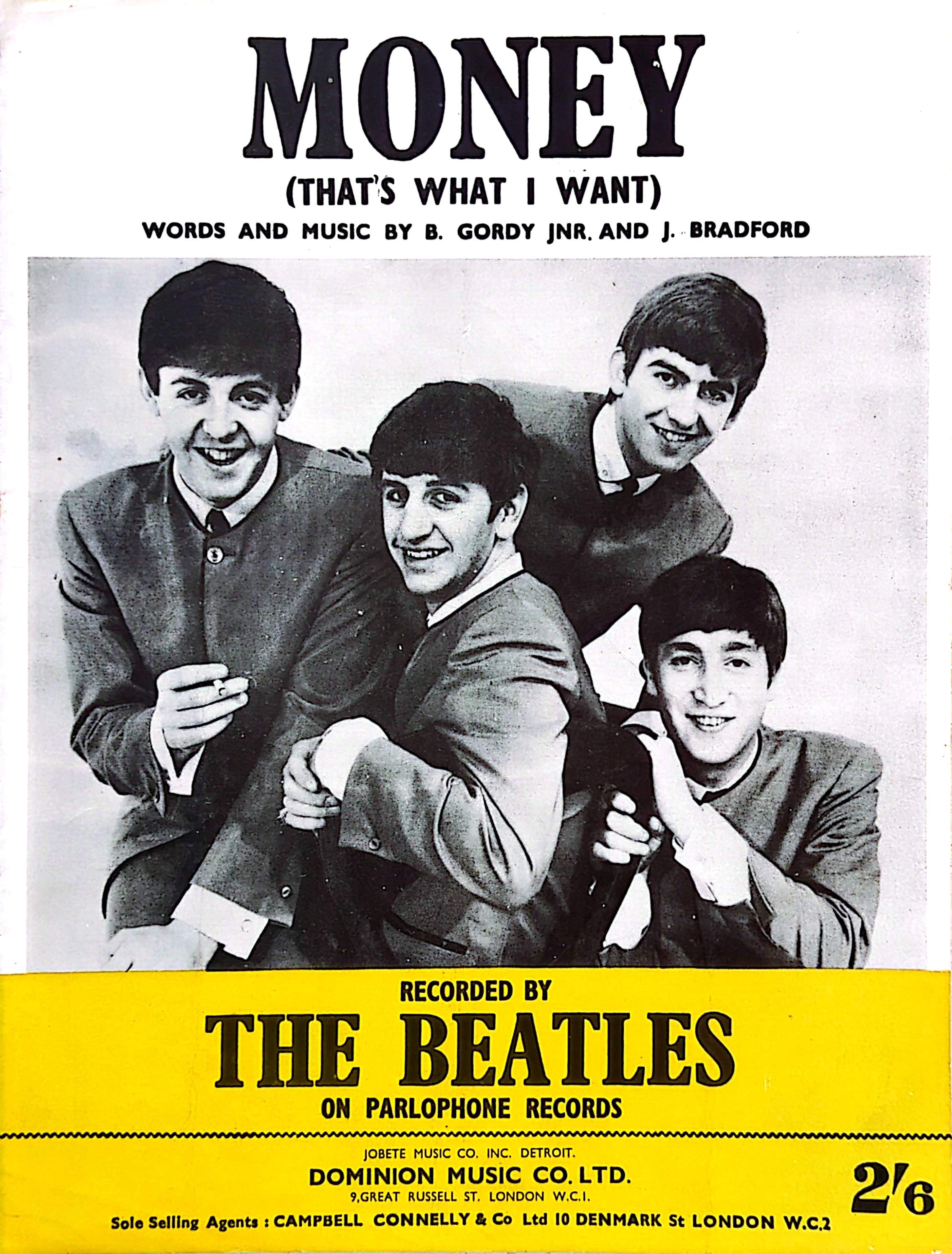 Beatles - Money 1963 UK Vintage Sheet Music