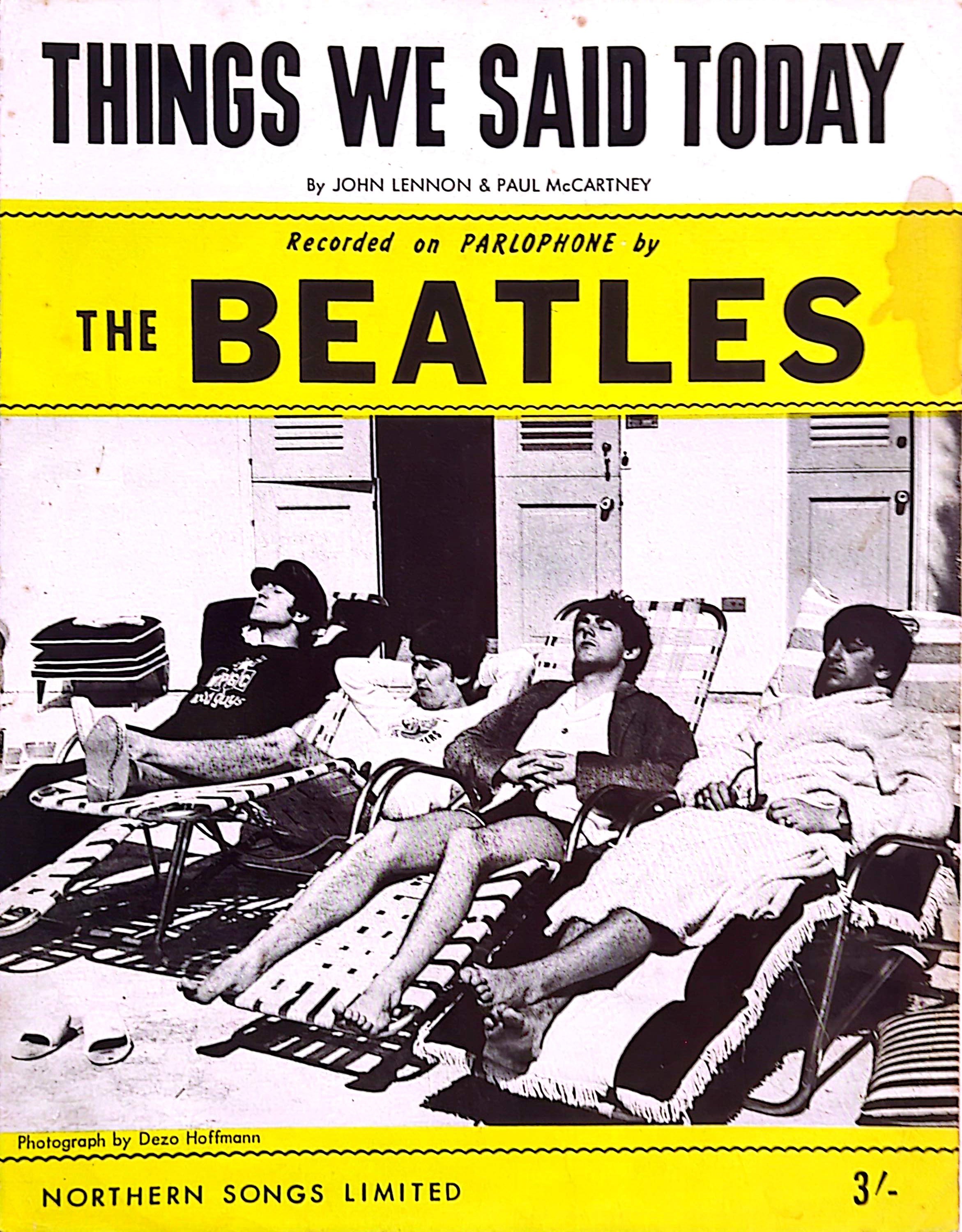 Beatles - Things We Said Today 1964 UK Vintage Sheet Music