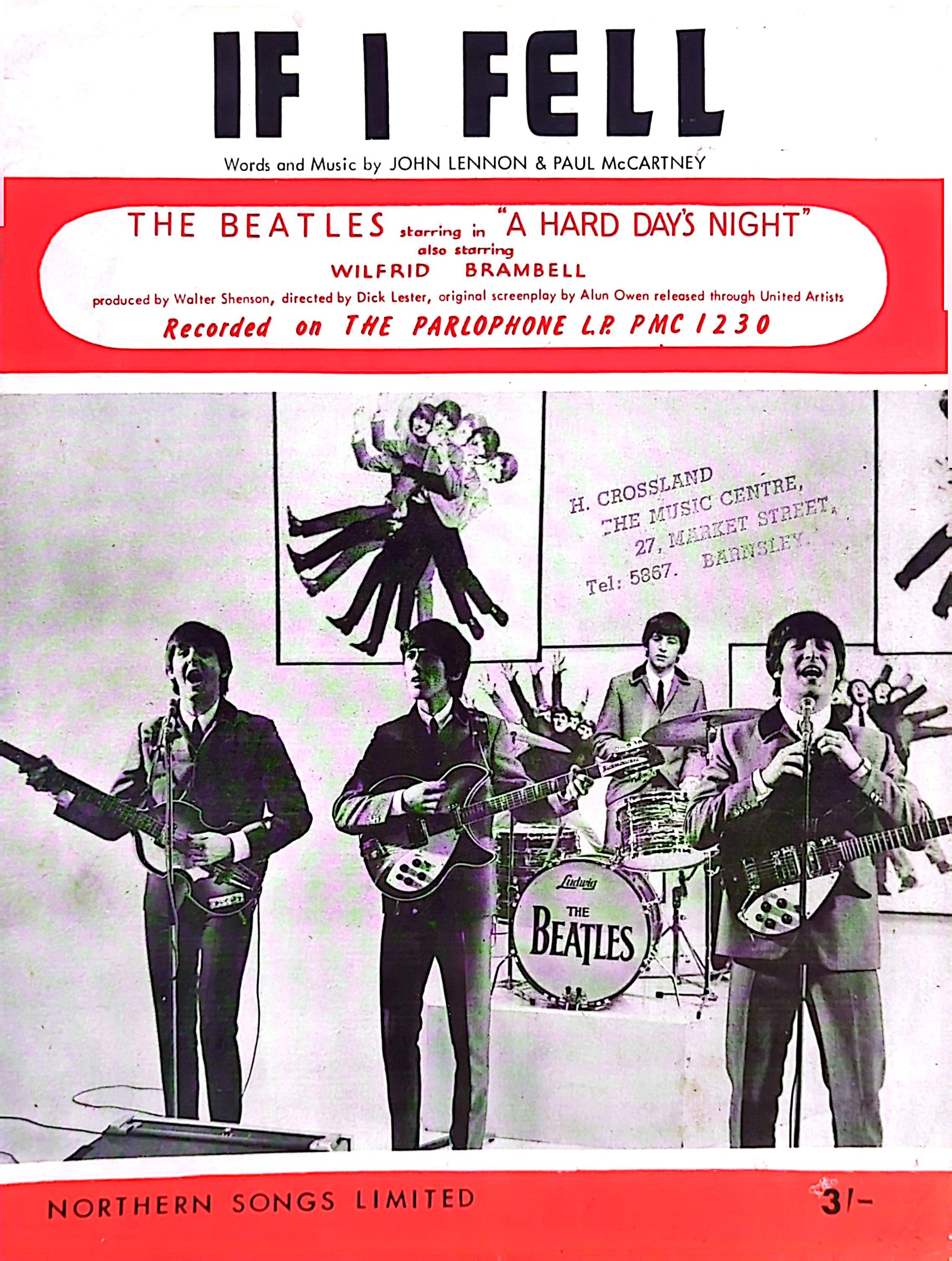 Beatles - If I Fell 1964 UK Vintage Sheet Music