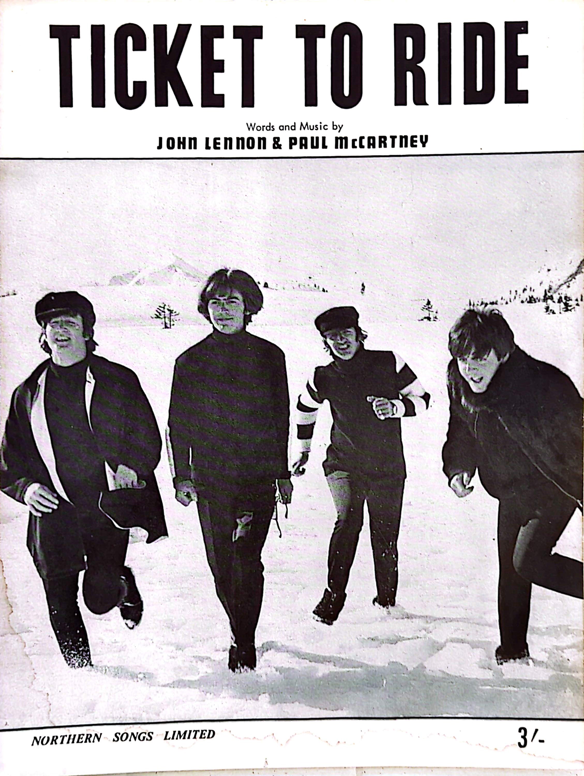 Beatles - Ticket To Ride 1965 UK Vintage Sheet Music