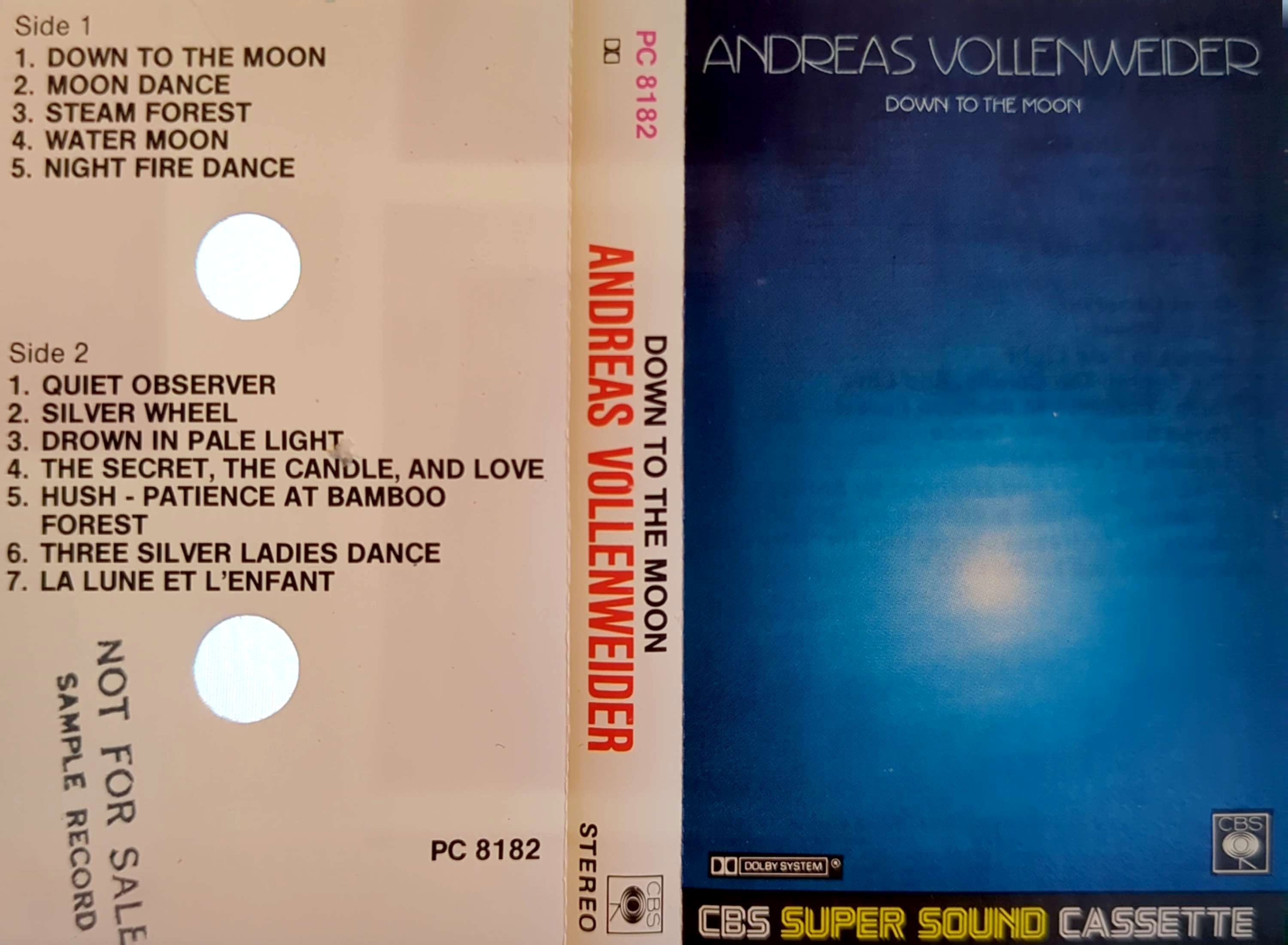 Andreas Vollenweider – Down To The Moon Promo Cassette Tape