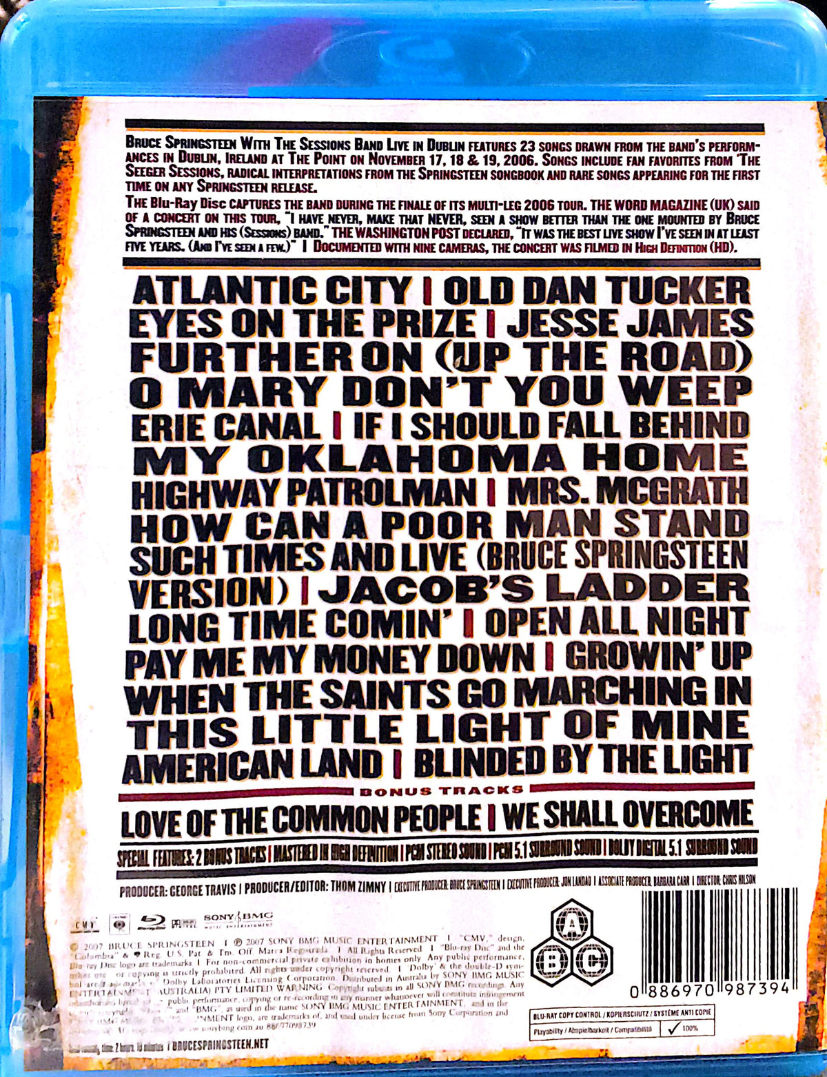 Bruce Springsteen - Live In Dublin With The Sessions Band Blu-ray