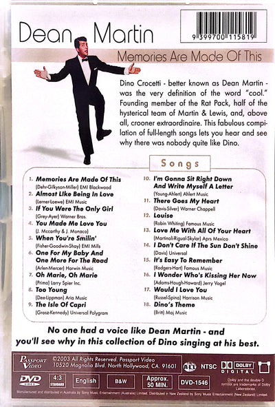 Dean Martin - Memories Are Made Of This DVD