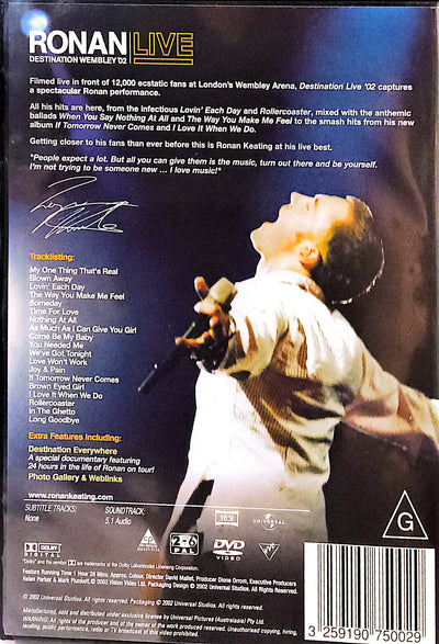 Ronan Keating - Live: Destination Wembley '02 DVD