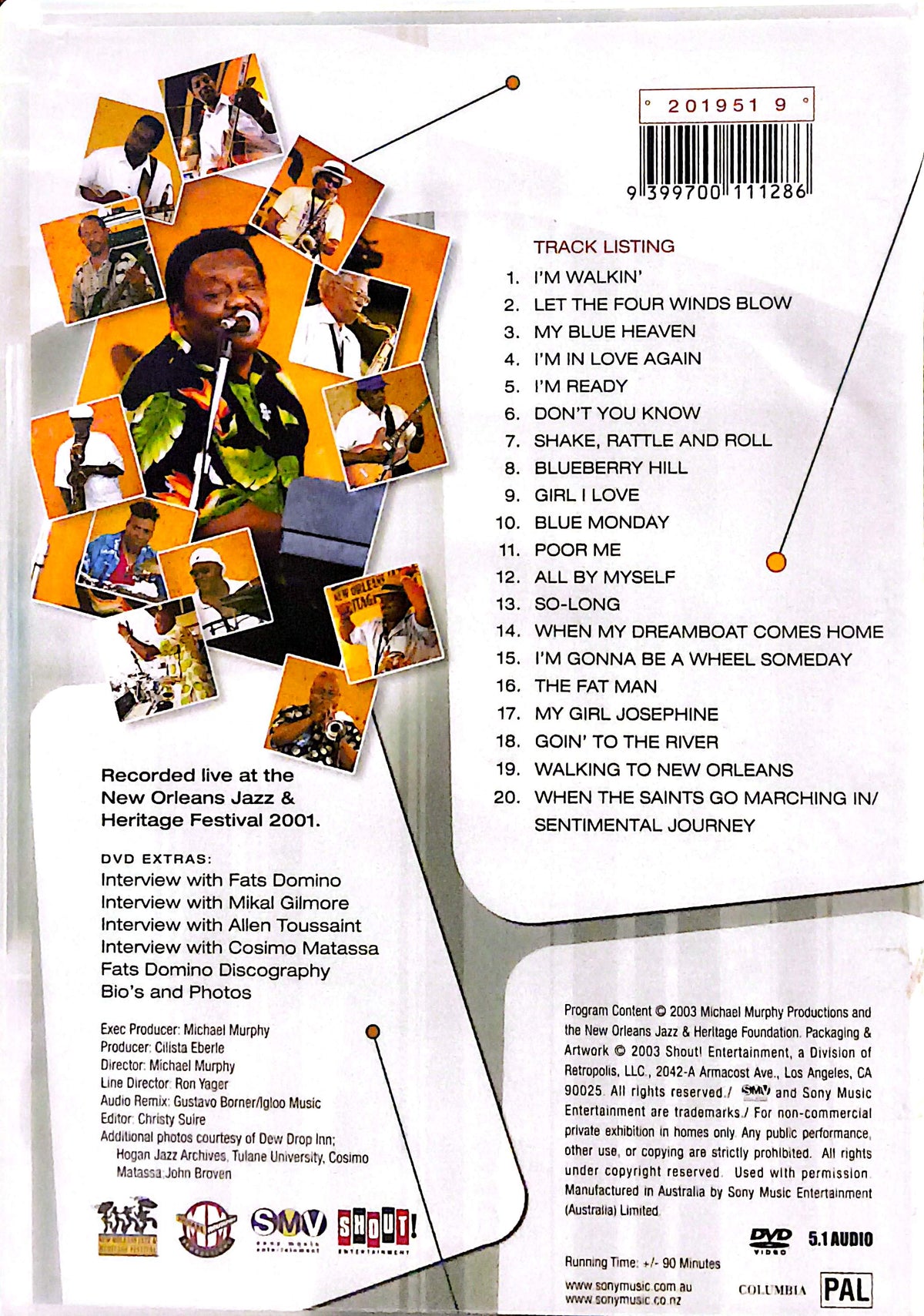 Fats Domino - The Music Of The Legends Of New Orleans DVD