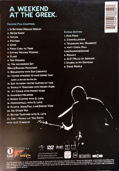 Jack Johnson - (And Friends) A Weekend At The Greek DVD