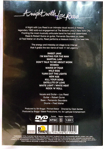 Lou Reed - A Night With Lou Reed DVD