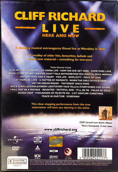 Cliff Richard - Live Here And Now DVD