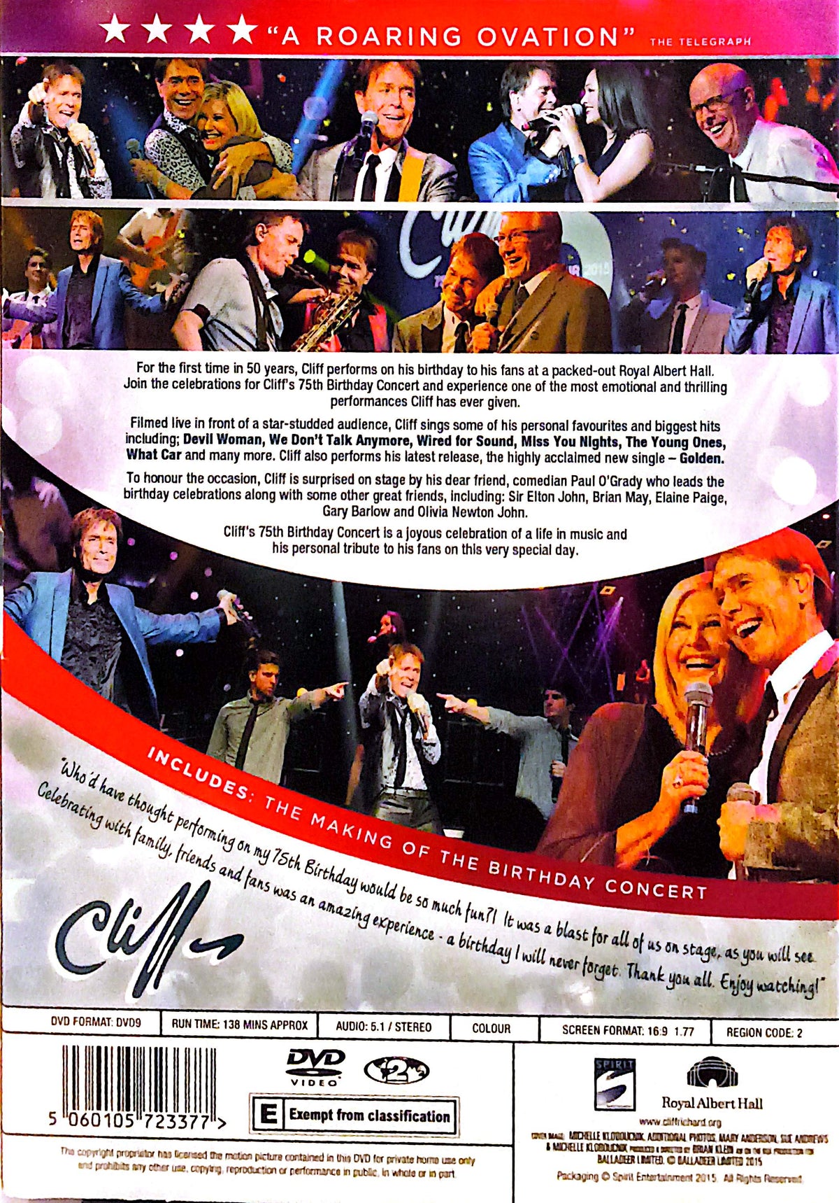 Cliff Richard - 75th Birthday Concert DVD
