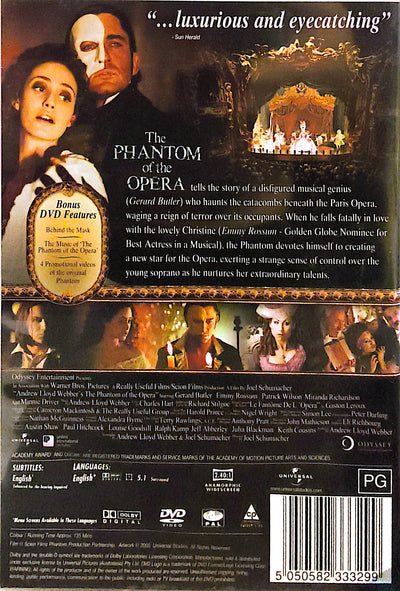 Phantom Of The Opera DVD
