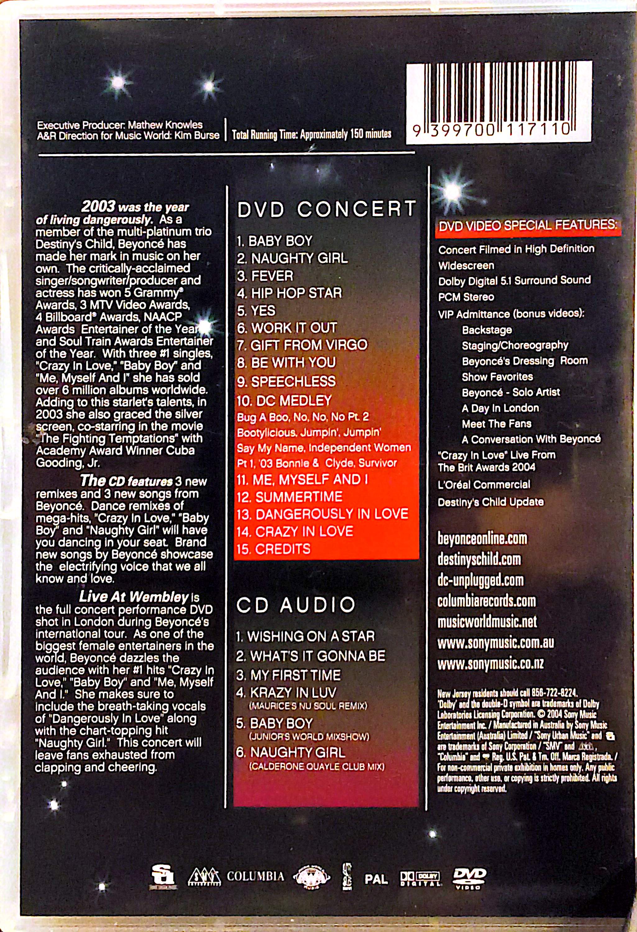 Beyonce - Live at Wembley DVD & CD
