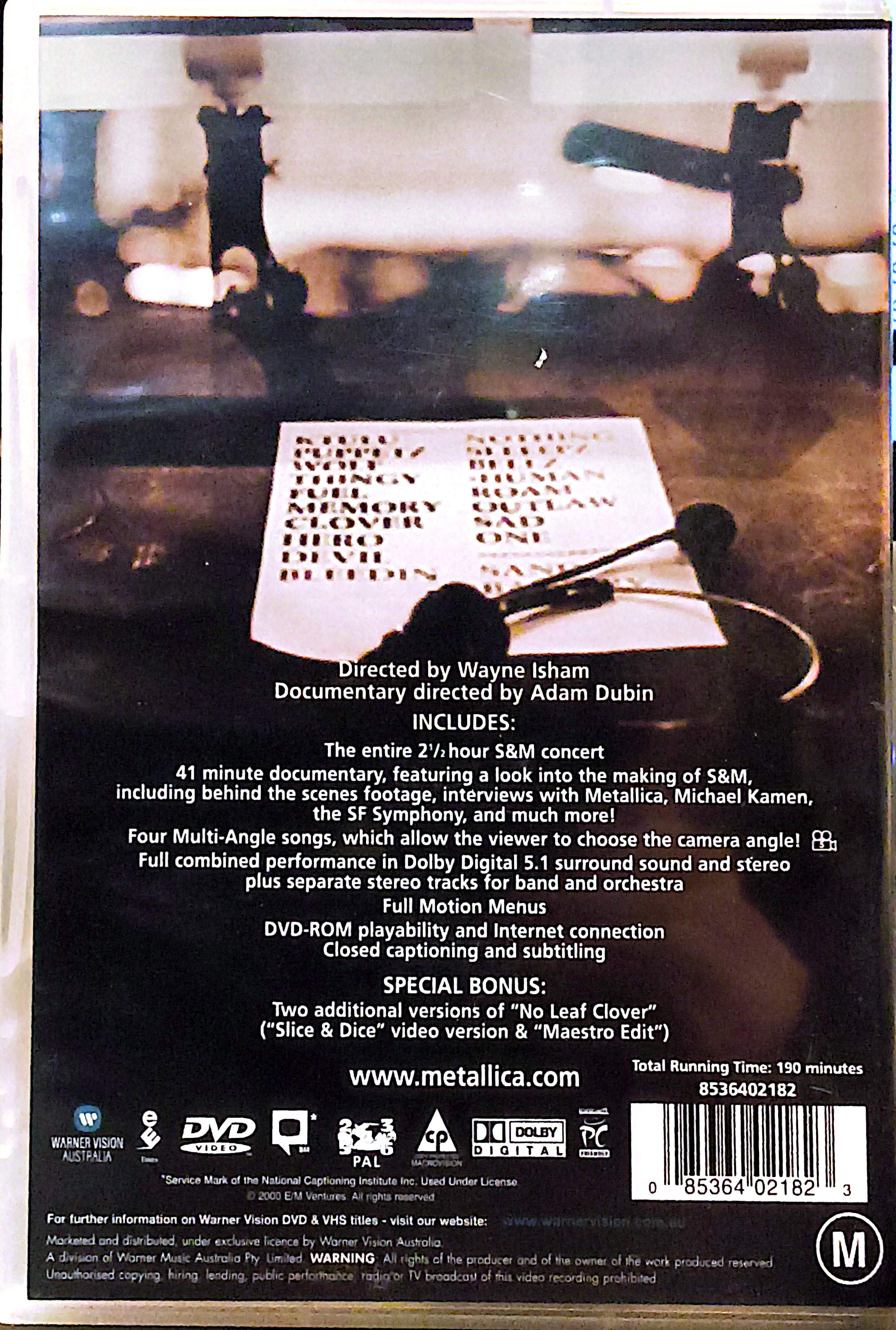 Metallica - With Michael Kamen Conducting The San Francisco Symphony Orchestra 2DVD