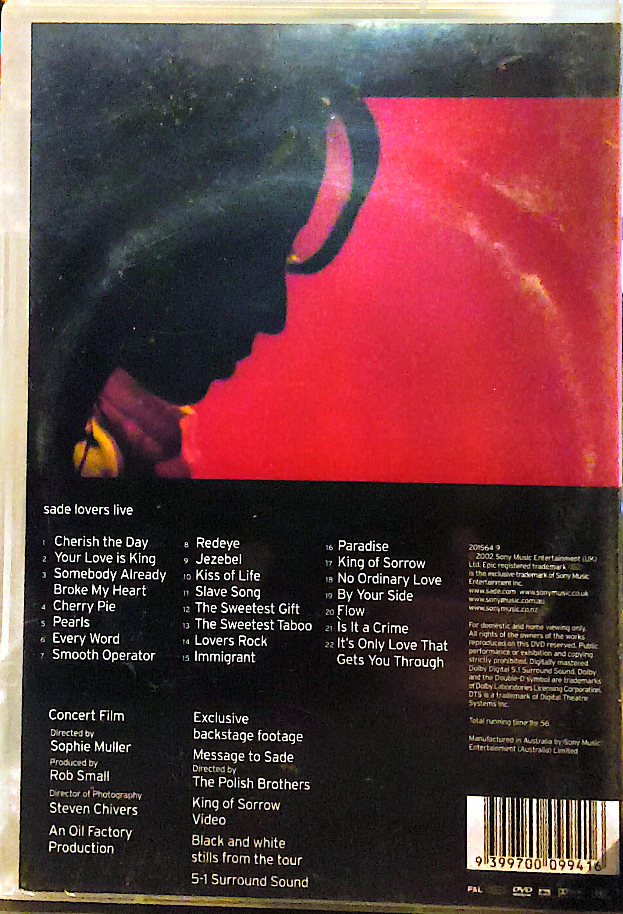 Sade - Lovers Live DVD