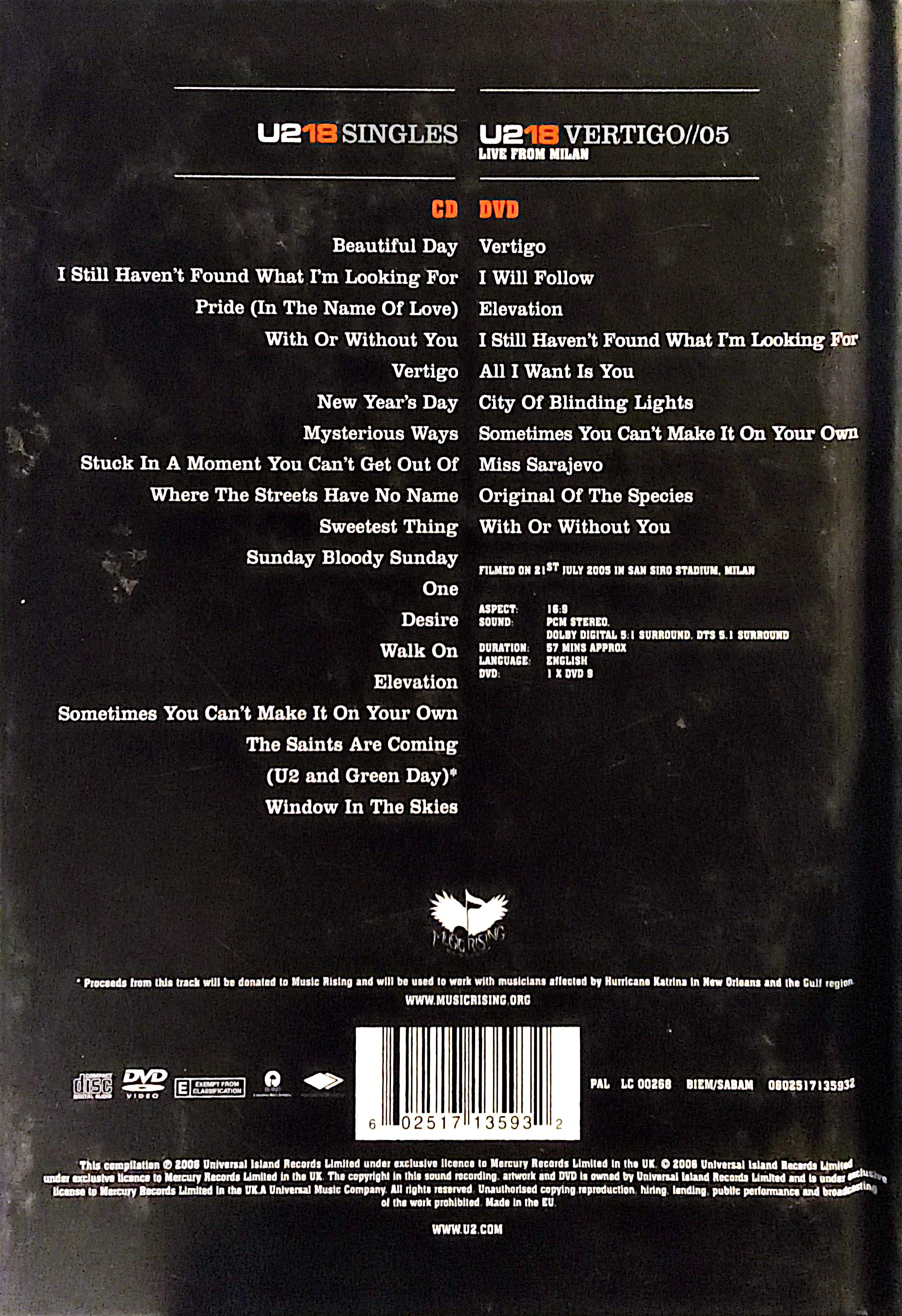 U2 - 18 Singles CD + DVD