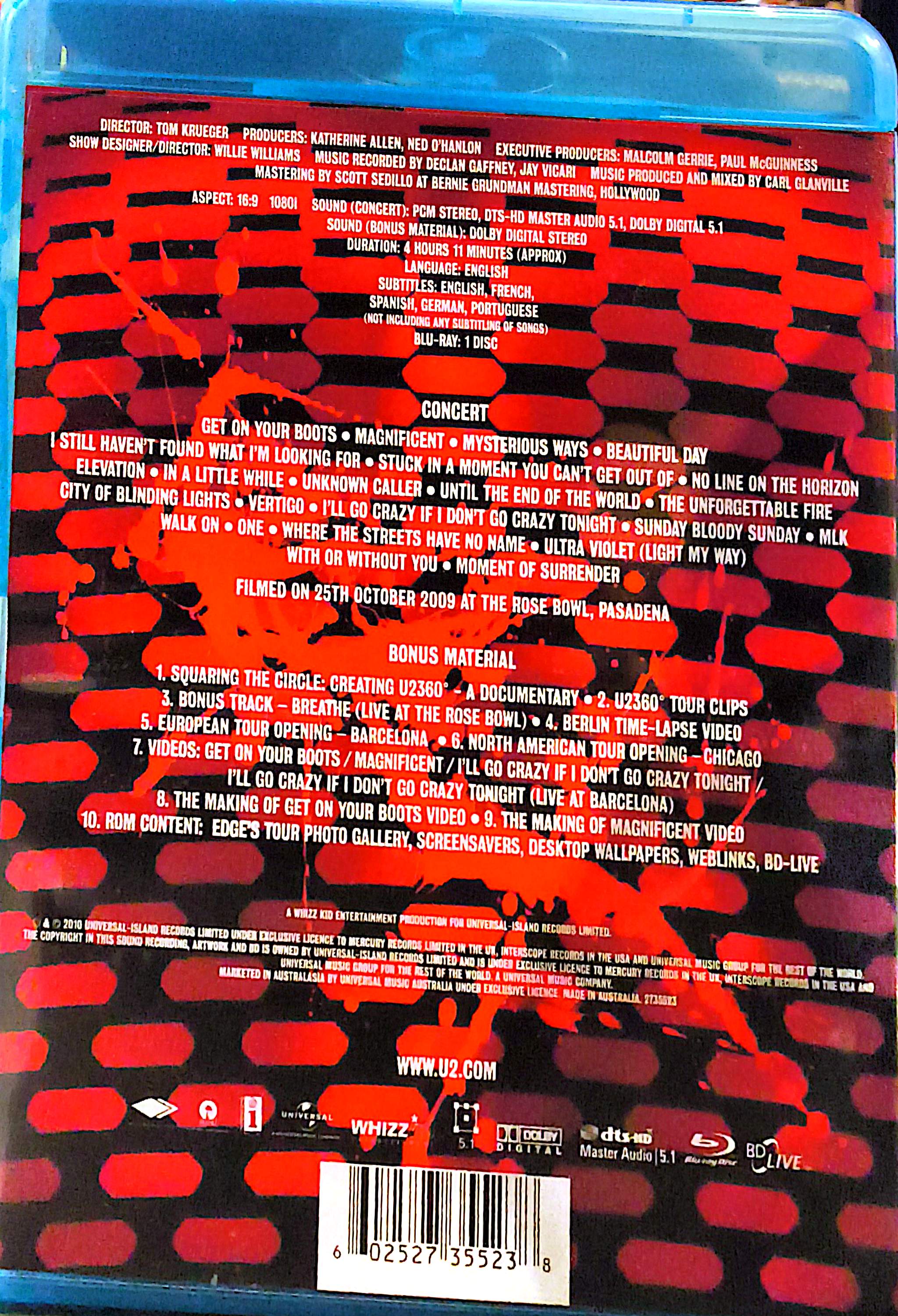 U2 - 360° At The Rose Bowl Blu-ray