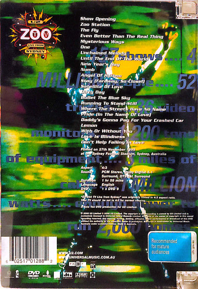 U2 - ZooTV Live From Sydney DVD