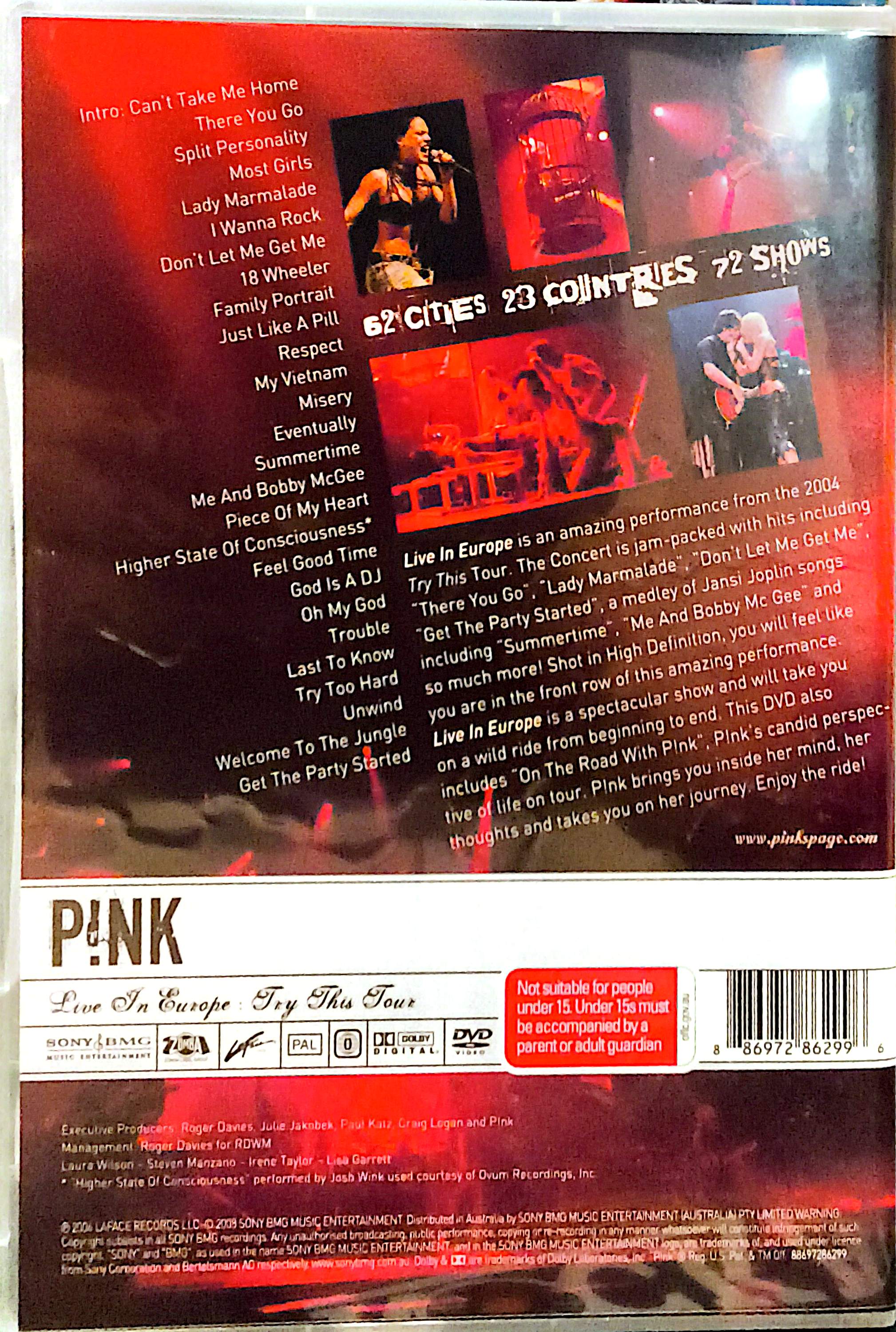 Pink - Live in Europe - Try This Tour DVD