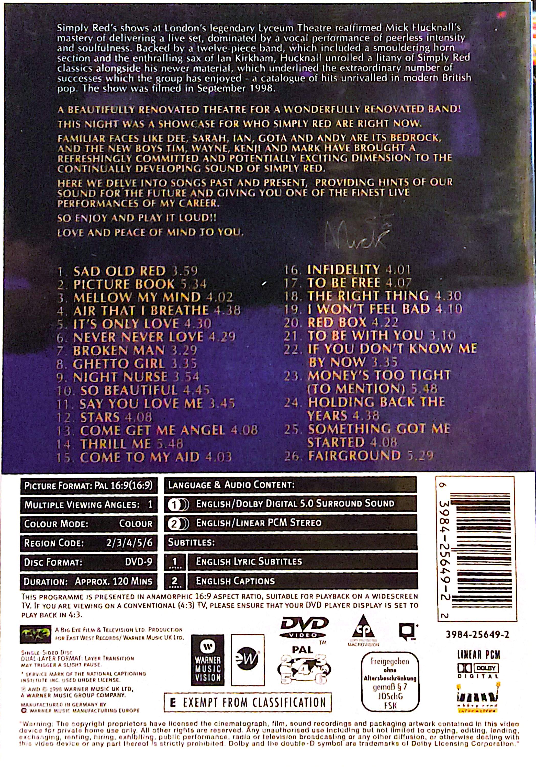 Simply Red - Live in London DVD
