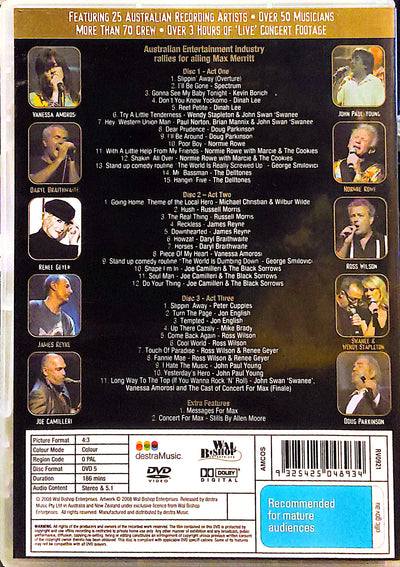 Various Artists - The Benefit Concert for Max Merritt 3DVD