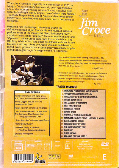 Jim Croce - Live DVD