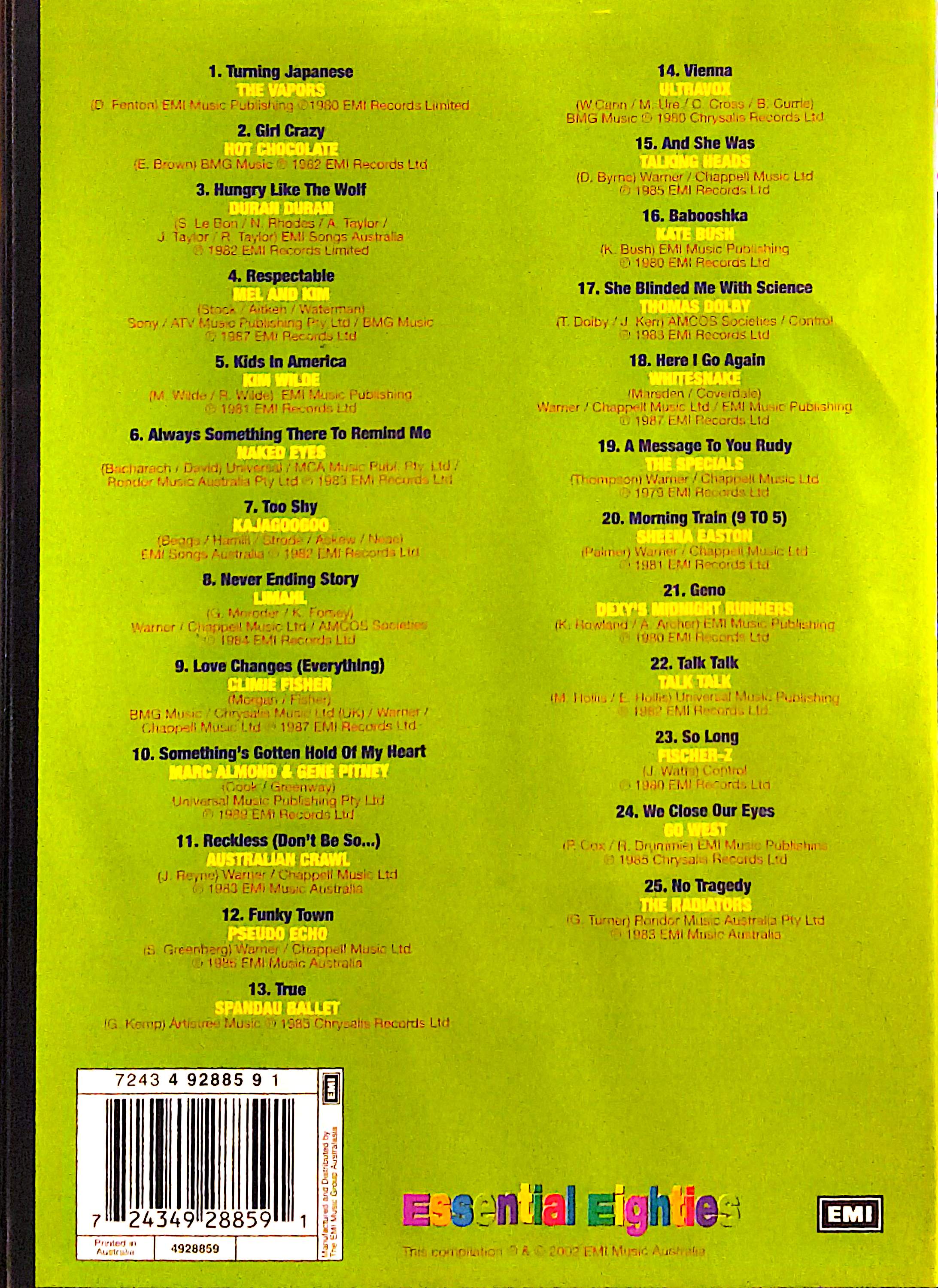 Various Artists - Essential Eighties DVD
