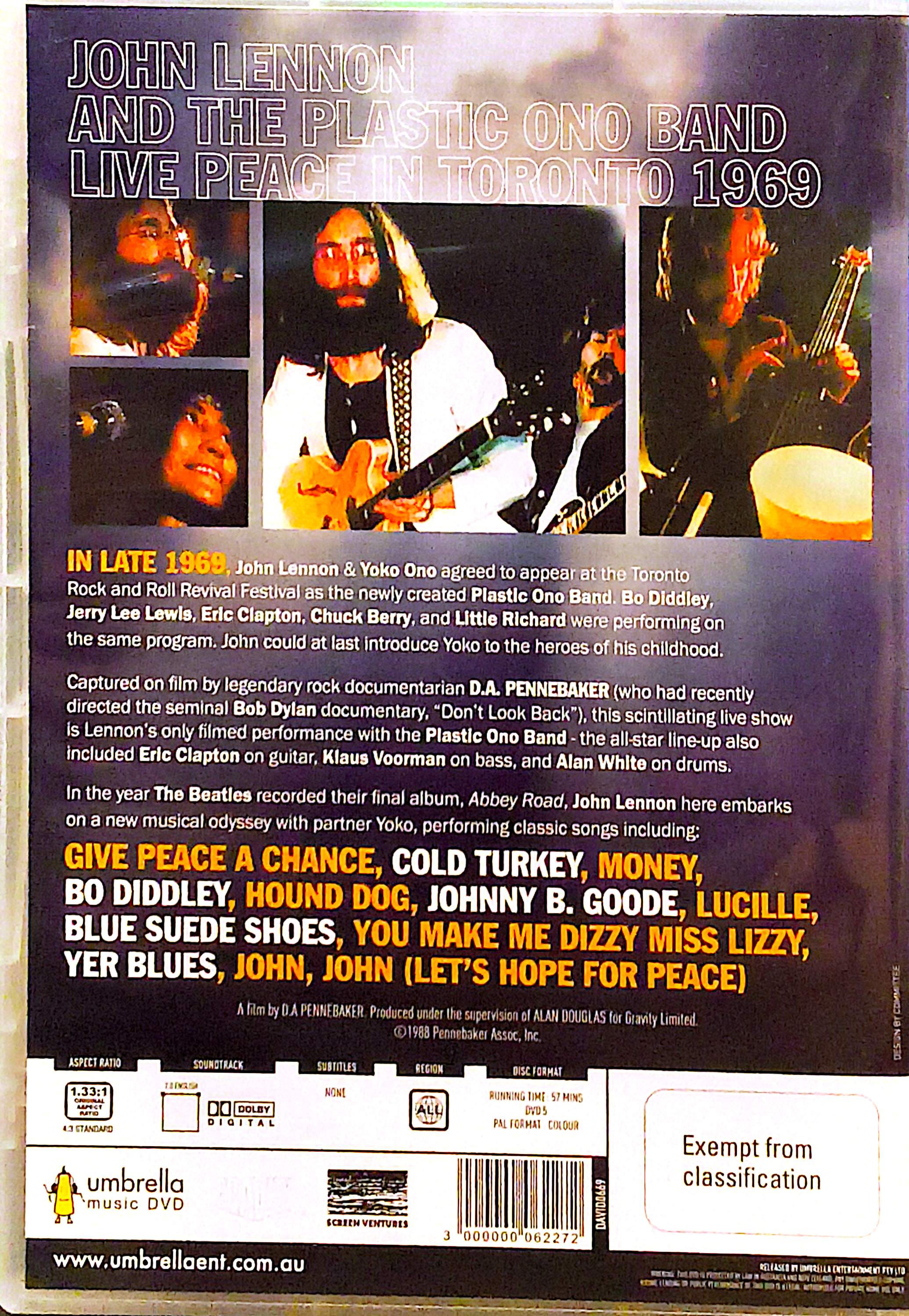 John Lennon / Plastic Ono Band - Live Peace in Toronto 1969 DVD