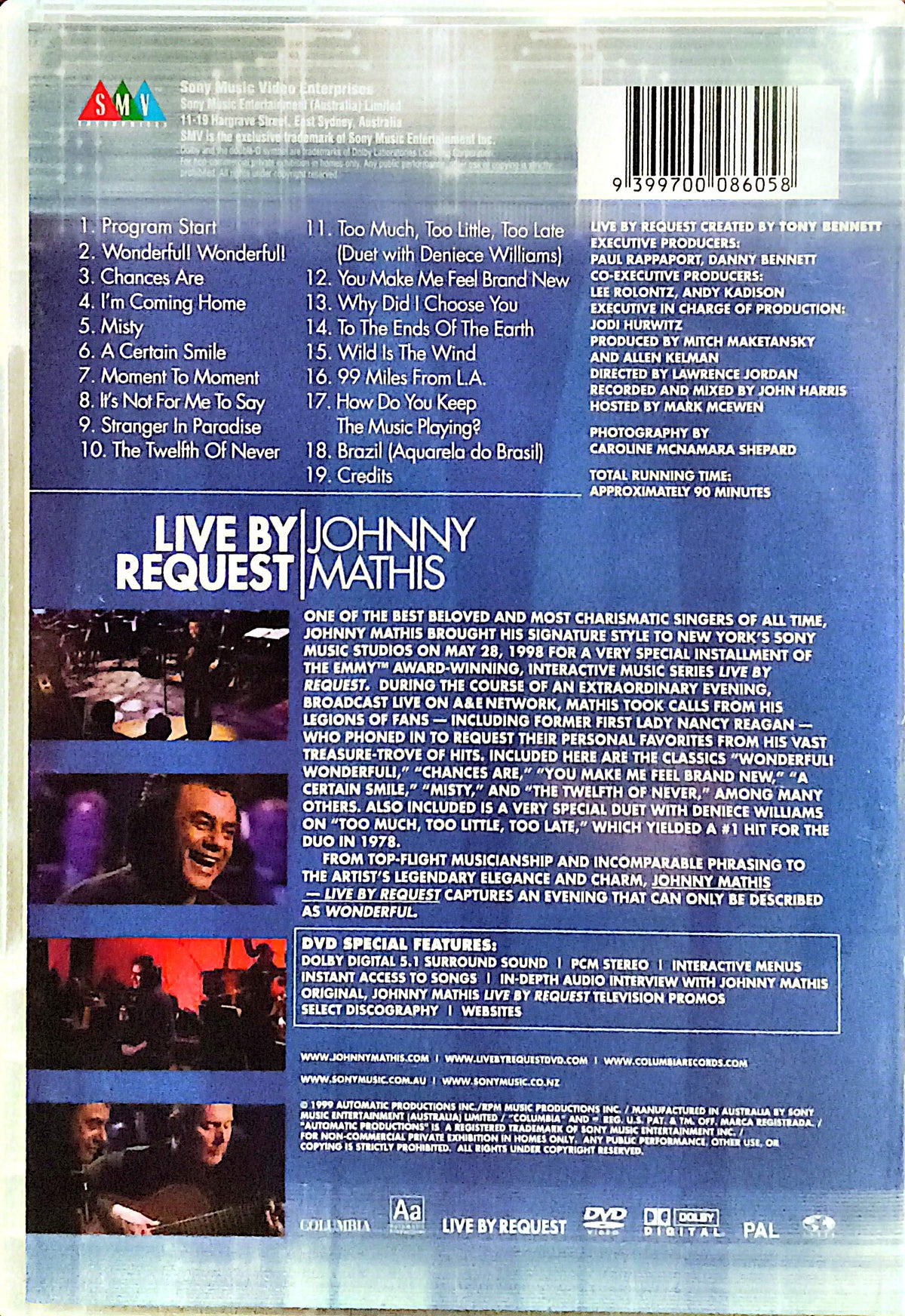 Johnny Mathis - Live By Request DVD