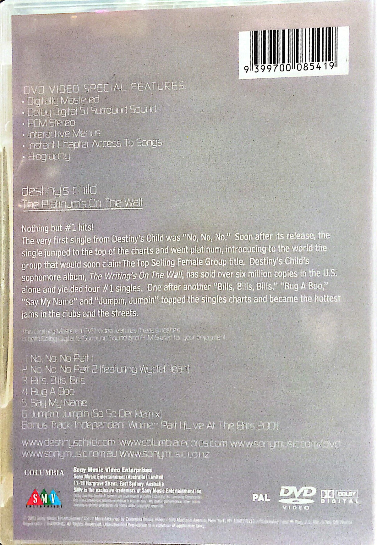 Destiny's Child - The Platinum's On The Wall DVD