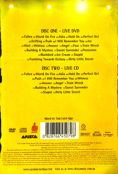 Sarah McLachlan - Afterglow Live DVD/CD