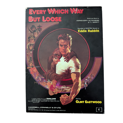 Clint Eastwood - Every Which Way But Loose Original Sheet Music (1978)