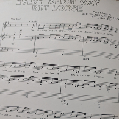 Clint Eastwood - Every Which Way But Loose Original Sheet Music (1978)