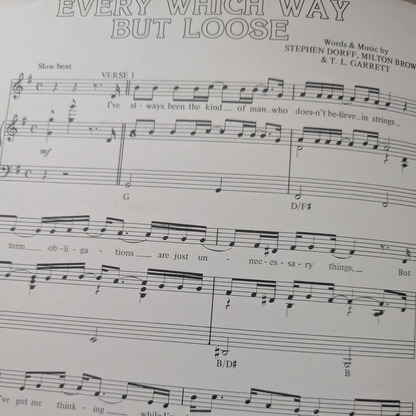 Clint Eastwood - Every Which Way But Loose Original Sheet Music (1978)