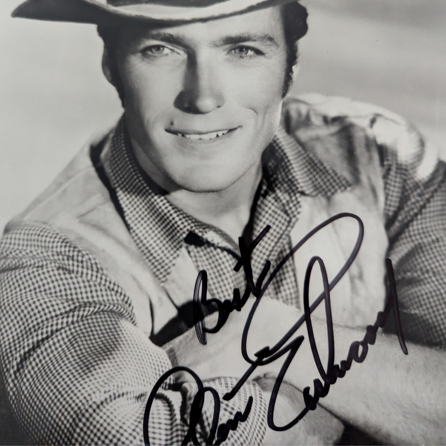 Clint Eastwood - Black & White Photo Autographed