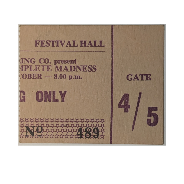 Madness - Complete Madness Tour 1982 Original Vintage Concert Ticket