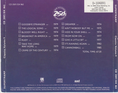 Supertramp - Classics Volume 9 CD