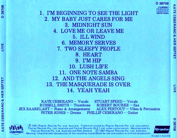 Kate Ceberano & Her Septet – Kate Ceberano & Her Septet Live CD