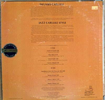 Thumbs Carllile - Jazz Carllile Style Limited Edition Vinyl LP (Used)